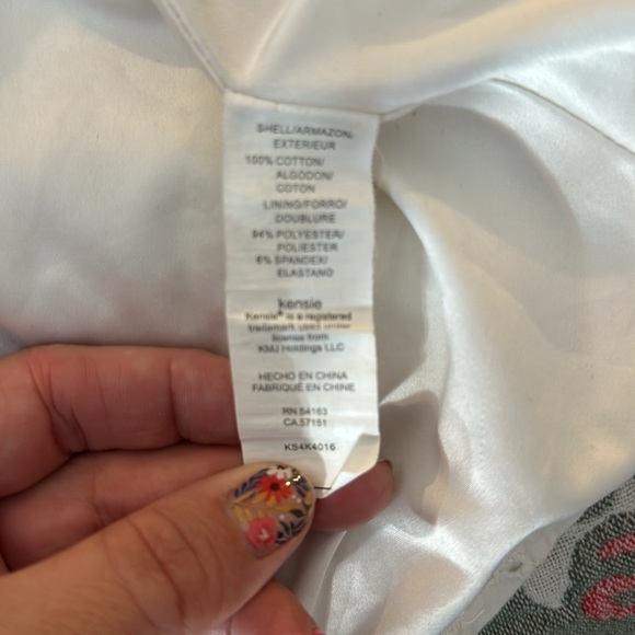 🌸 Kensie white eyelet lined peplum large top blouse - Picture 7 of 7